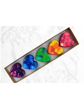 Set of 5 Heart-Shaped Multicolor Crayons